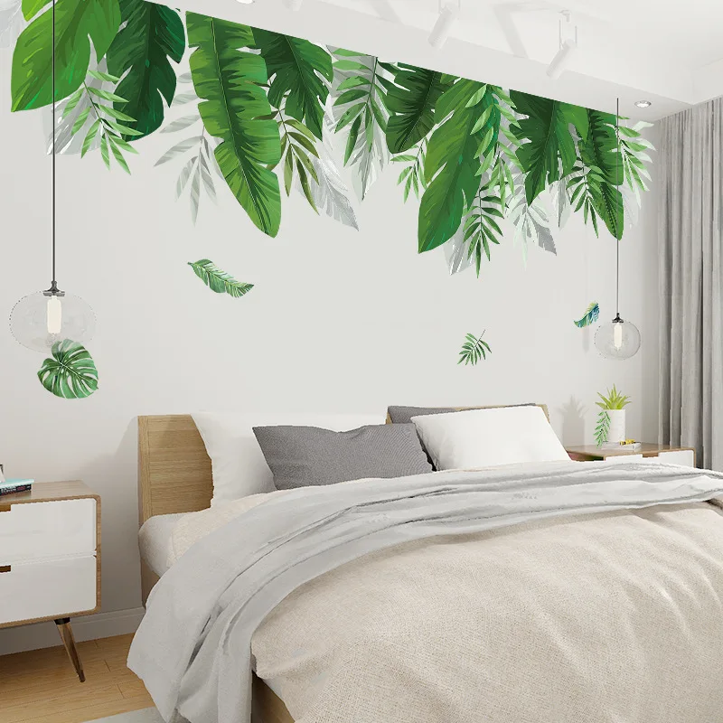 Tropické rastliny Banán leaf Samolepky na Stenu pre Obývacia izba, Spálňa Eco-friendly Vinyl Stenu Umenie, nástenné Maľby Plagát Domova