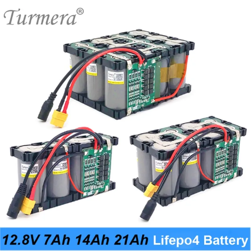 Turmera 32700 Lifepo4 Batérie 12.8 V 7Ah 14Ah 21Ah 4S 40A Vyvažovanie BMS pre Elektrické Lode a Neprerušené Napájanie 12V