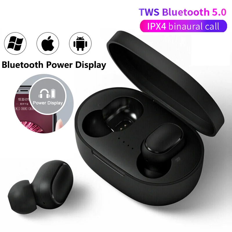 TWS A6S Bluetooth 5.0 Headset sa Dodáva S Nabíjanie Priestoru Bezdrôtový Headset Stereo V Ear Športové Slúchadlá S Mikrofónom