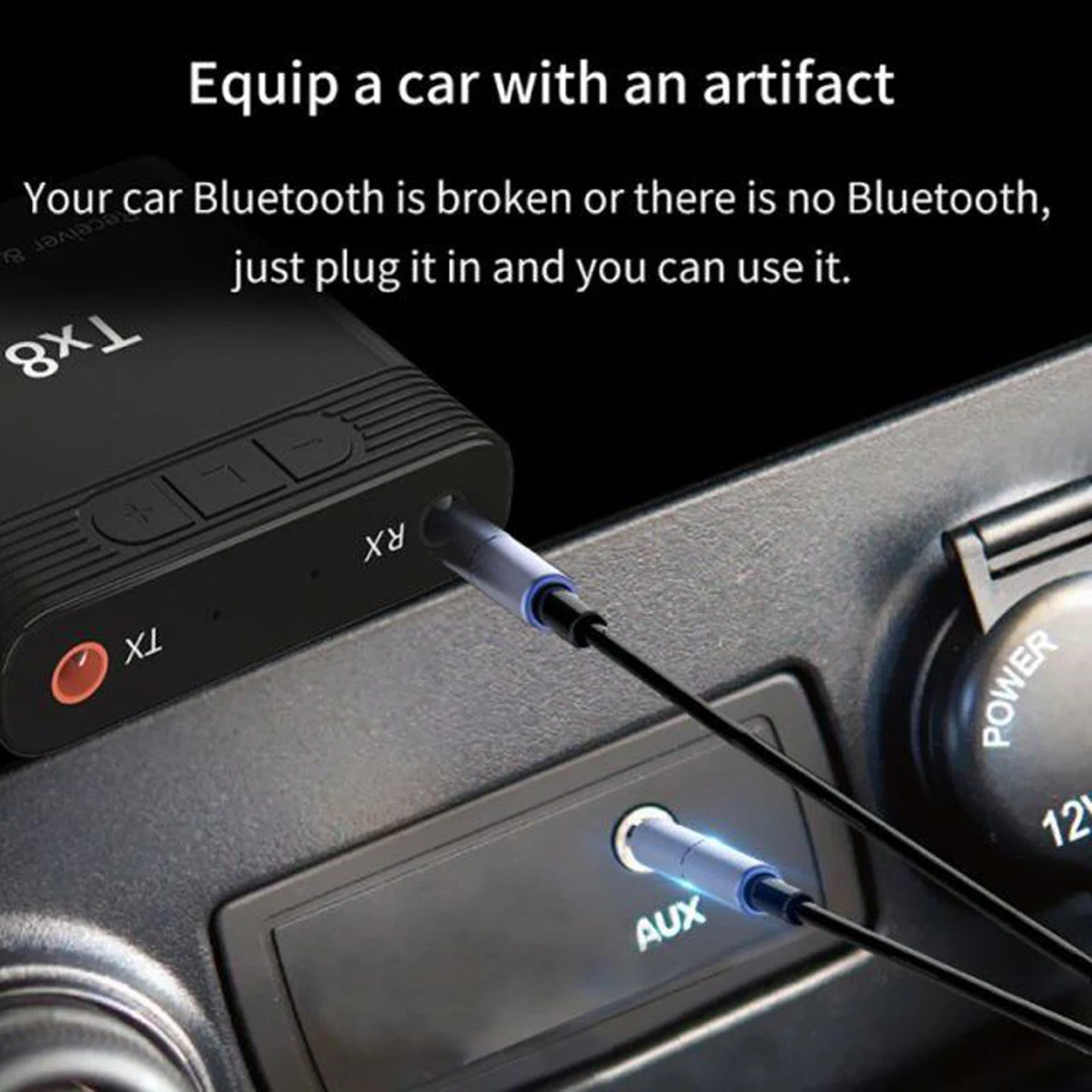 TX8 5.0 Bluetooth Prijímač Vysielač S ovládaním Hlasitosti Tlačidlo 2 v 1 Audio Bezdrôtový Adaptér 3,5 MM AUX Na Auto, PC, TV