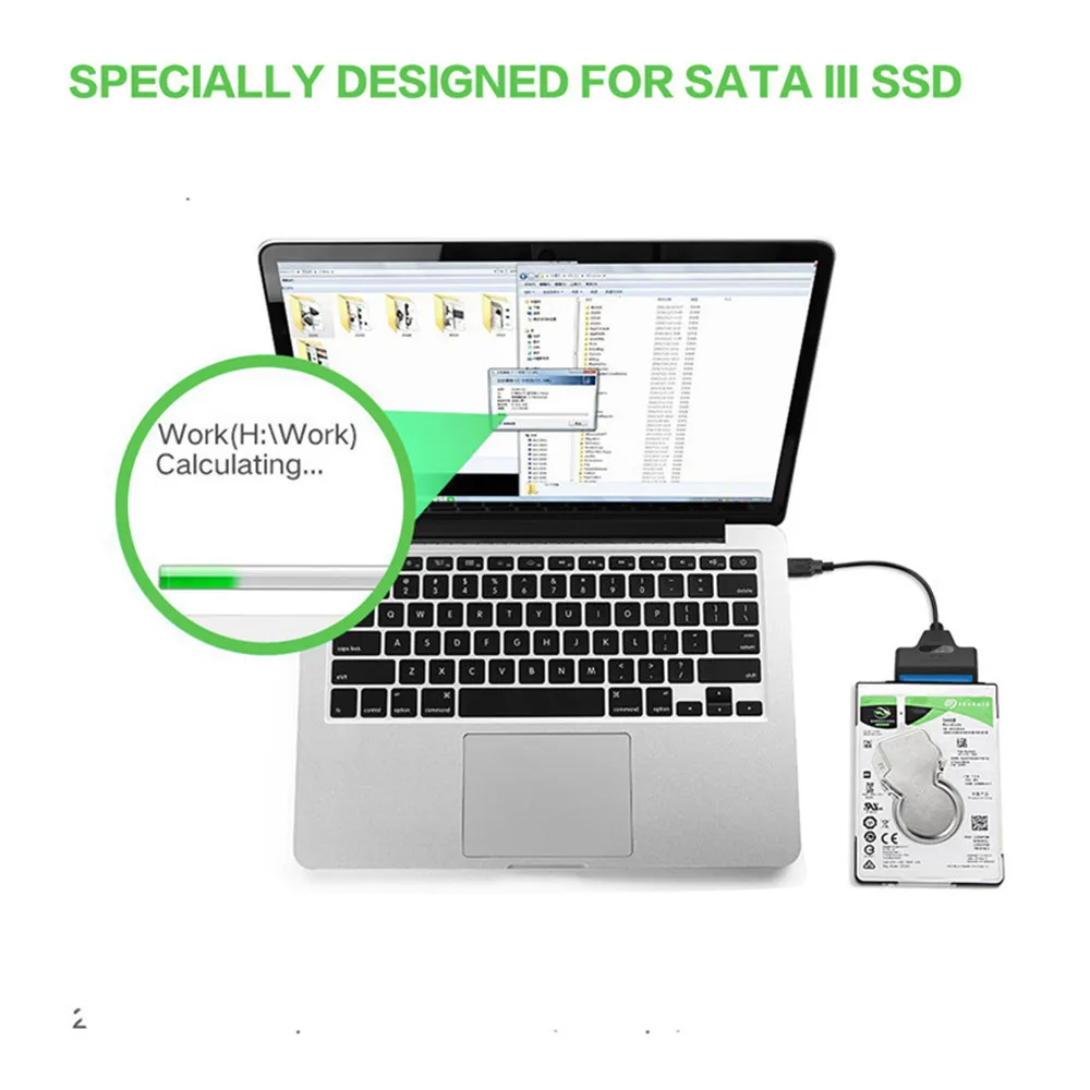Typ C USB 3.1 Až SATA Kábel 10 Gbps Podpora 2.5 Palcov Externý HDD SSD Pevný Disk 22Pin SATA3 Kábel Sata3.0 USB napájací Adaptér