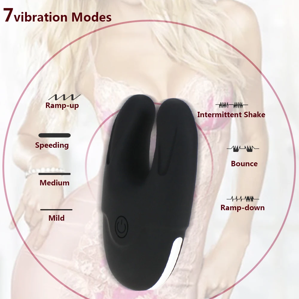U Typu Klitoris a G-Spot Vibrátor 7 Rýchlosť Žien Silikónové Pár Masér Prsia Stimuláciu Klitorisu Vibrátory sexuálnu Hračku, USB Nabíjateľné