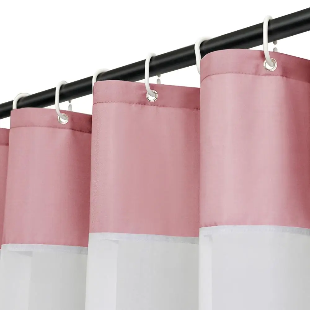 UFRIDAY Ružová Dekoratívne Polyester Textílie Sprchový Záves so Sedlovou Okno Podšívka Nepremokavé Kúpeľňa Záves pre Dievčatá, Žena Lady