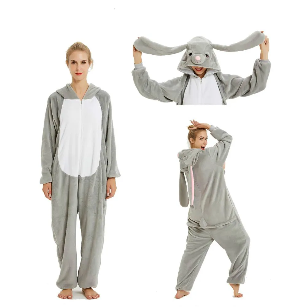 Unicorn Onesies Unisex Dospelých Zimné Kigurumi Pyžamá Ženy Muži Teplý Flanel Sleepwear Vlk Onesie Anime Oblečenie Pre Voľný Čas Pár Pyžamá