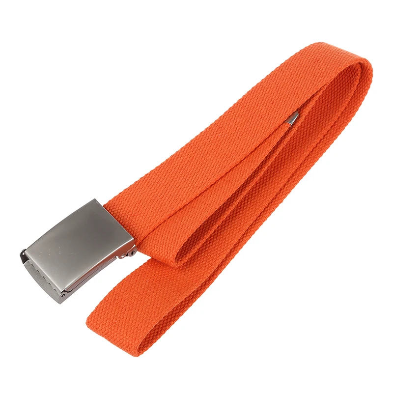 Unisex Obyčajný Popruhu Plátno Kovové Pracky Pásu (Orange)