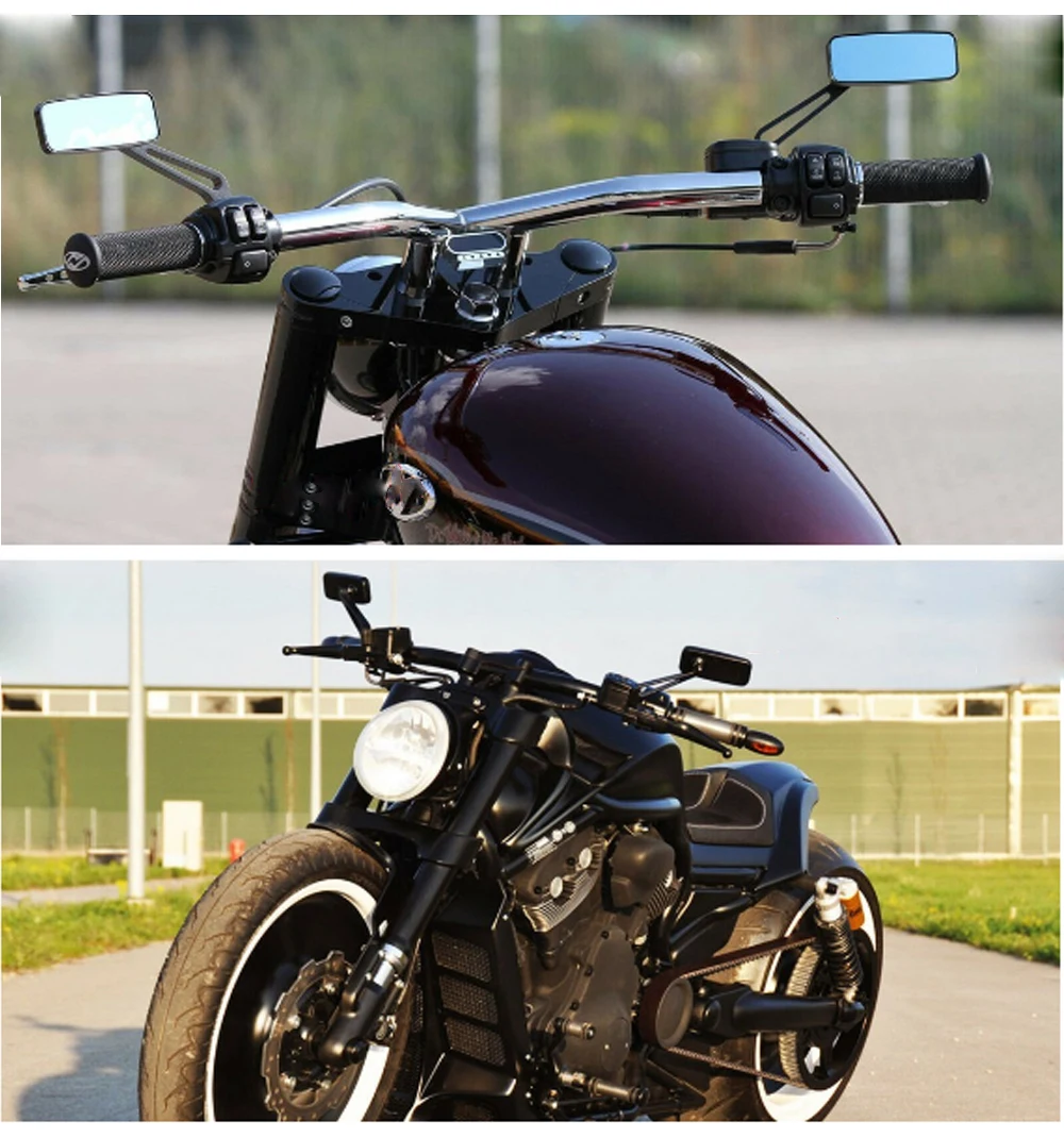 Univerzálny 8 mm 10 mm Motocykel Zozadu Bočné Zrkadlá Black Cafe Racer Zrkadlo Na harley davidson 883 vulcan s ducati scrambler