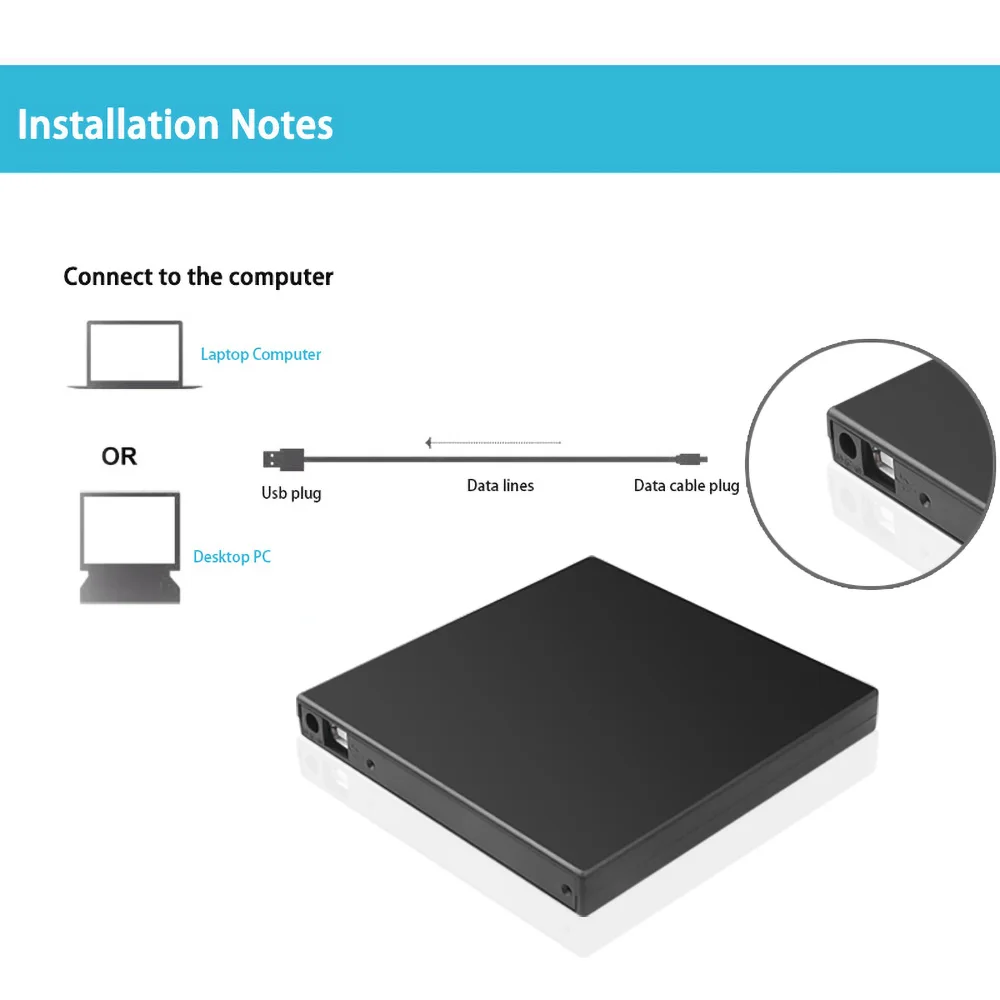 USB 2.0, DVD, CD, DVD-Rom IDE Kryt DVD RW Napaľovačka ROM Prípade Kit Vonkajšieho Krytu Caddy Notebook Notebook IDE Rozhranie
