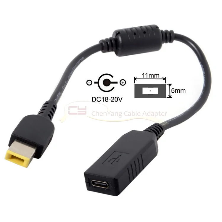 USB 3.1 Typu C, USB-C na Obdĺžnik 11.0*5.0 mm Napájací kábel PD Emulátor Spúšťať nabíjací Kábel pre Lenovo ThinkPad X1 Carbon