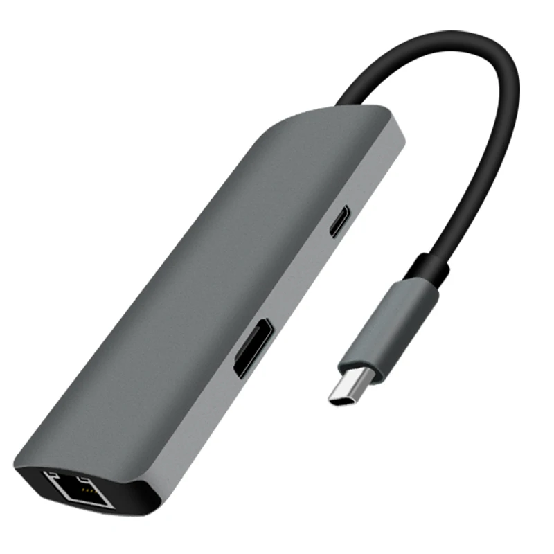 USB C Hub 7-V-1 Typ C Adaptér s Gigabit Ethernet,4 HDMI,PD 60W,2 USB 3.0 SD/TF Rozbočovač pre Pro/Vzduch Dell Povrchu