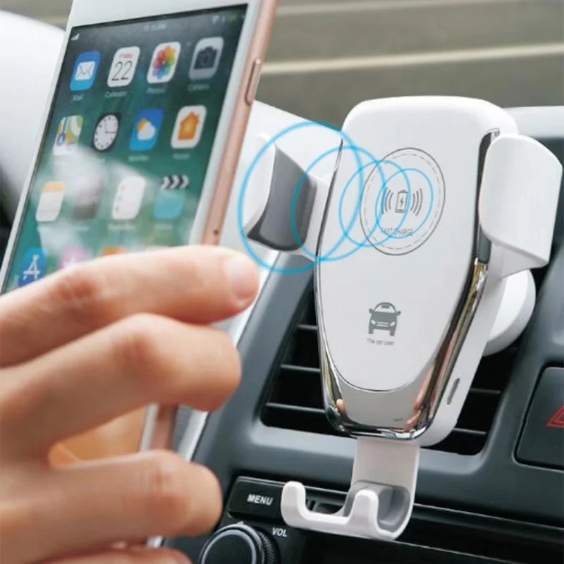 USB Reálnom Rýchlo, Qi Bezdrôtové Nabíjanie Nabíjačky 360 Stupňov Otočná Auto odvzdušňovací Držiak pre iPhone, Samsung Mobilný Telefón Nabíjačky