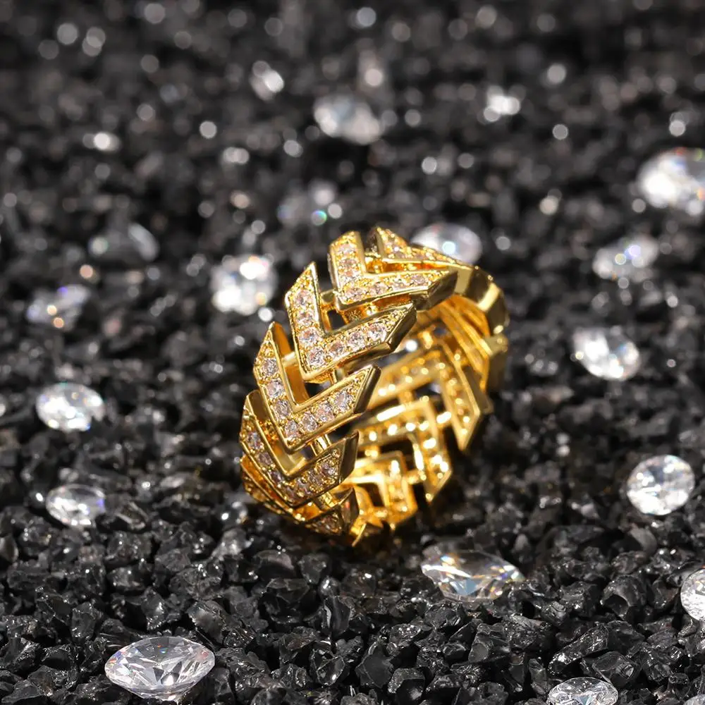 UWIN Hiphop Šperky 9mm Cubic Zirconia Krúžky Šípku Štýl Prstene pre Mužov a Ženy, Ľadový Von Príslušenstvo Drop Shipping