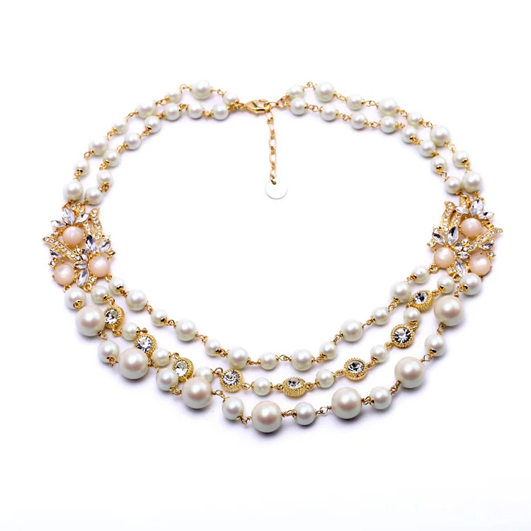 Ušľachtilý Luxusné Multi Layer Simulované Perly Náhrdelník Módne Šperky Ženy Príslušenstvo Deň Matiek Darčeky