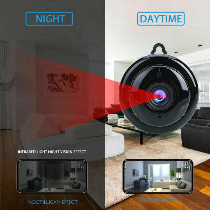 V380 Wifi IP Kamera, Bezdrôtové Mini Nočné Videnie Detekcia Pohybu Home Security kamerový Baby Monitor Videokamera