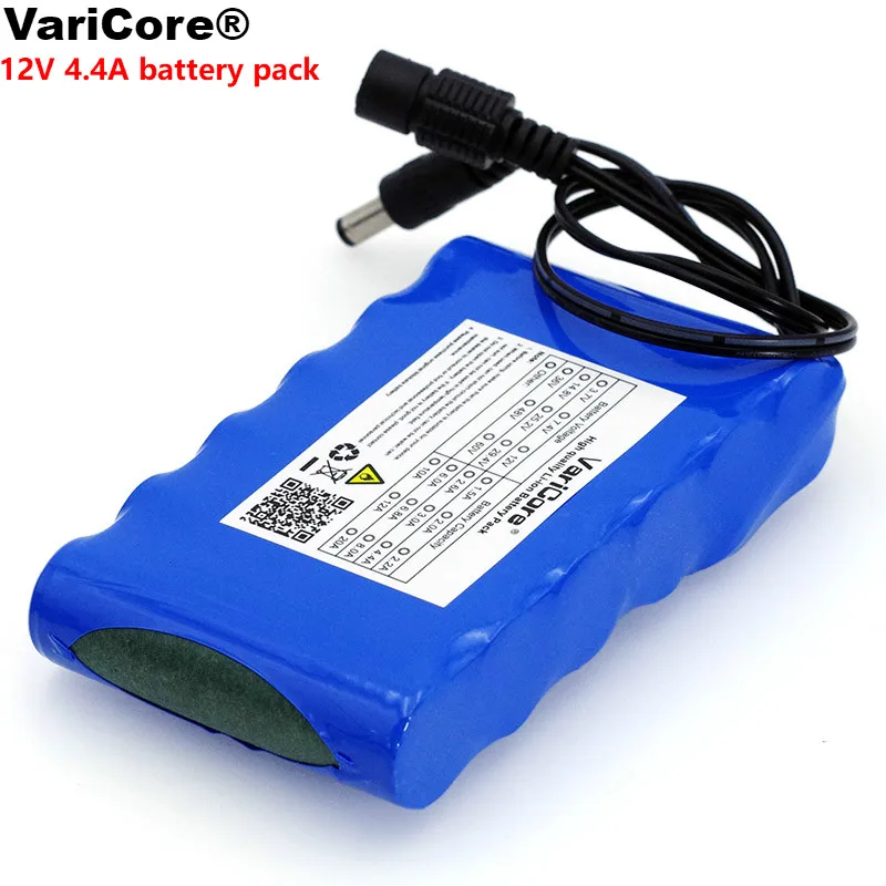 VariCore 12 v 4.4 Ah 4400mAh 18650 Nabíjateľné batérie 12V Li-Ion Batéria Ochrany Rada CCTV Monitor batérie