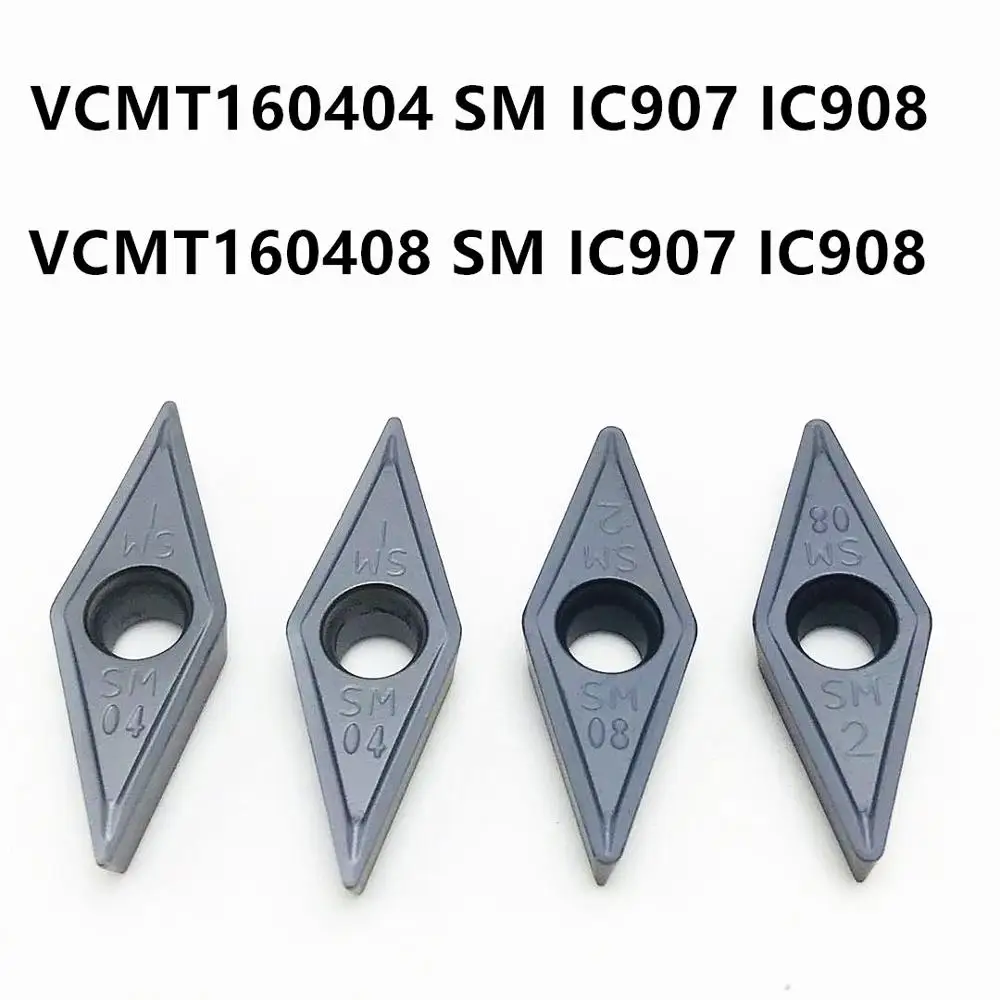 VCMT160404 SM IC907 IC908 VCMT160408 SM IC907 IC908 Vysoko kvalitné čepeľ z karbidu CNC sústruhu časti nástroj VCMT 160404 otáčania nástroja