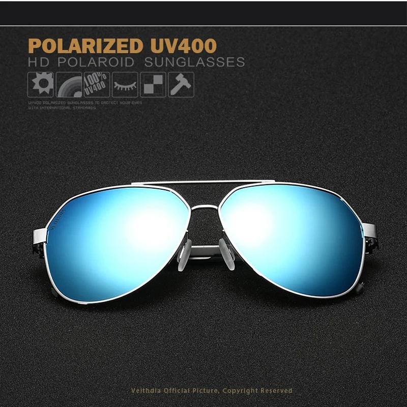 VEITHDIA 2020 Klasické Mužov Polarizované Slnečné Okuliare Modré Povlak Zrkadlový Objektív dámske slnečné Okuliare Okuliare Príslušenstvo Pre Ženy 3556