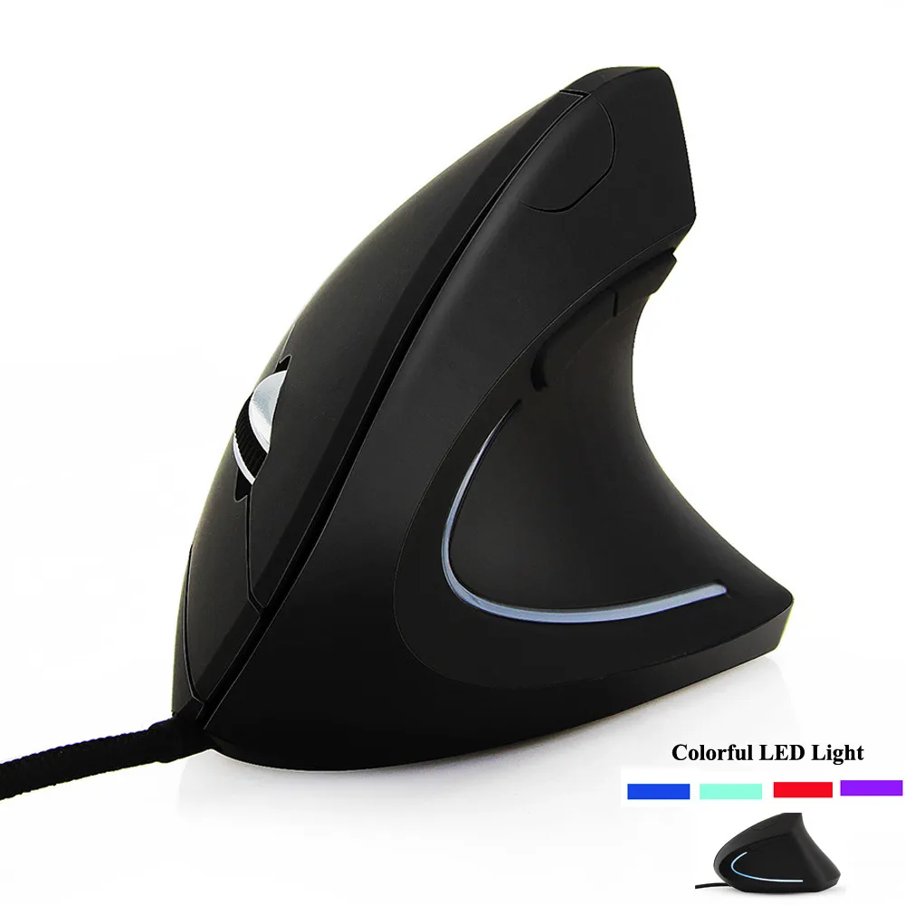Vertikálne Myši Káblové Ergonomická myš Herné 800/1200/2000/3200 DPI Mause Zápästie Zvyšok Ochrany Farebné Svetlo Myši Pre PC/Notebook