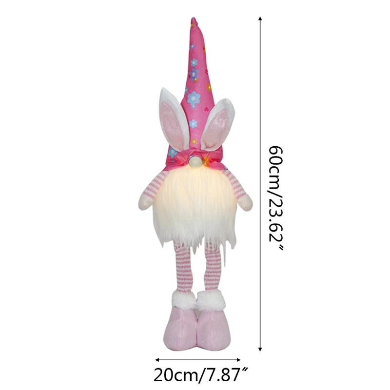Veľkonočné Stojaci Zajac Gnome s LED Svetlo, Ručné švédsky Tomte Králik Bábika