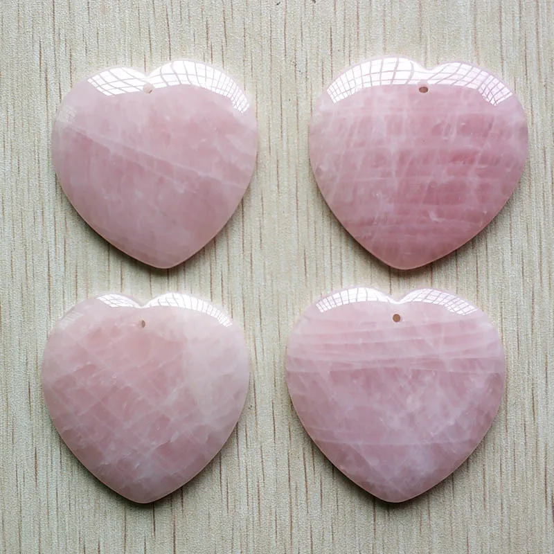 Veľkoobchod 4pcs/veľa 2019 nové Módne vysokej kvality prírodného kameňa ružová láska srdce tvar prívesky 50mm pre šperky robiť zadarmo