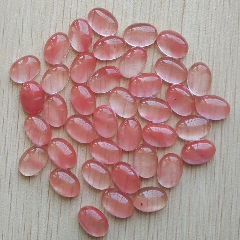 Veľkoobchod 50pcs/veľa 2017 Módne kvalitné melón červený kameň Oválne KABÍNY CABOCHON korálky 10x14mm pre šperky robiť zadarmo