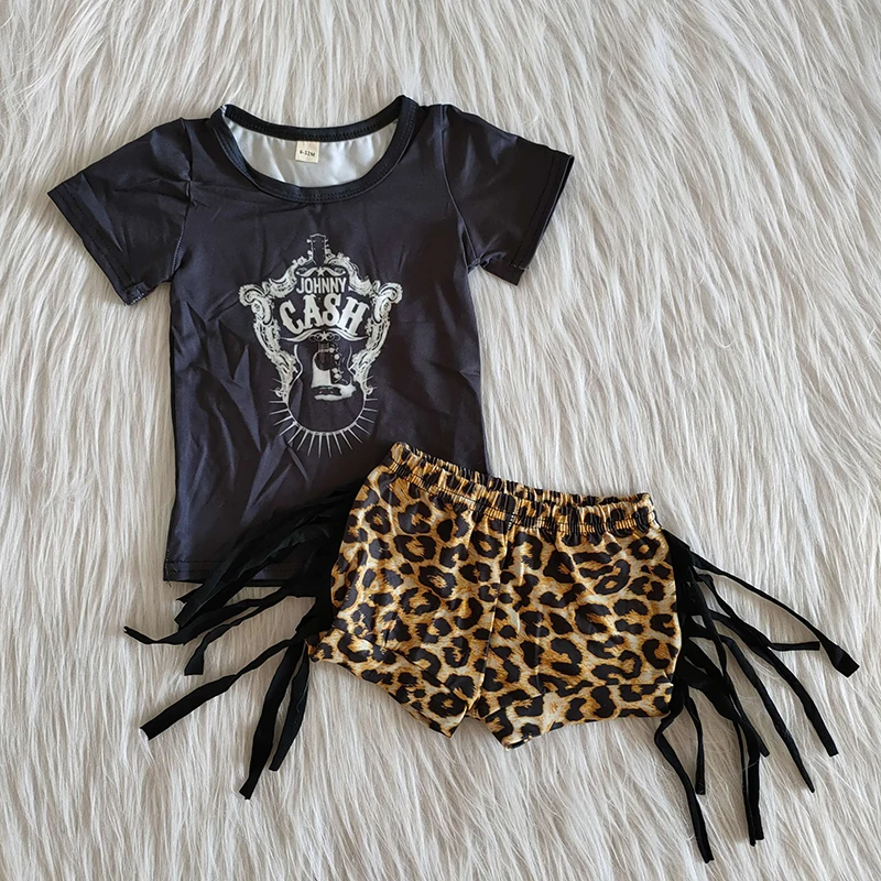 Veľkoobchod, baby, dievčatá módne oblečenie detský letný boutique hudby top Leopard prehrabať šortky deti oblečenie súpravy oblečenie