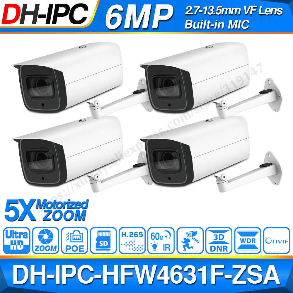 Veľkoobchod DH IPC-HFW4631F-ZSA 6MP Sieťové IP Kamery, 2.7-13.5 mm VF Objektív 60 m IR Micro SD Card, Vstavaný MIKROFÓN IP67 IK10 4pcs/veľa
