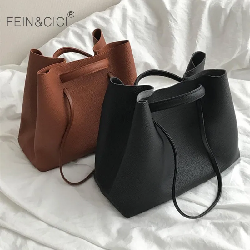 Veľká kapacita taška cez rameno ženy klasické doplnky, módne bežné kapsičky kabelka hnedá čierna sivá farba leta nové vedro vrece