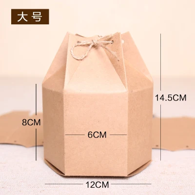 Veľká veľkosť 12*8*14.5 cm Hexagon kraft papier box /Biscuit /Čaj canndy cukru tortu boxy čokoláda potravín balenie box 100ks/veľa