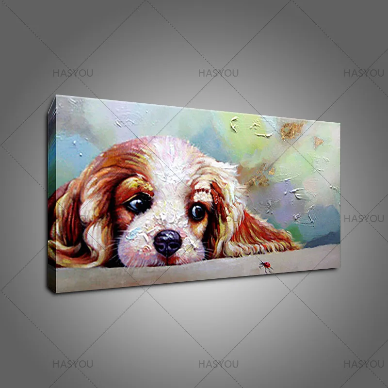 Veľké Morden psa plátno Obrázky Handpainted zábavné psa Abstraktné akryl-Olejové Maľby Na Plátno na Stenu Umenie Pre Domáce Dekorácie