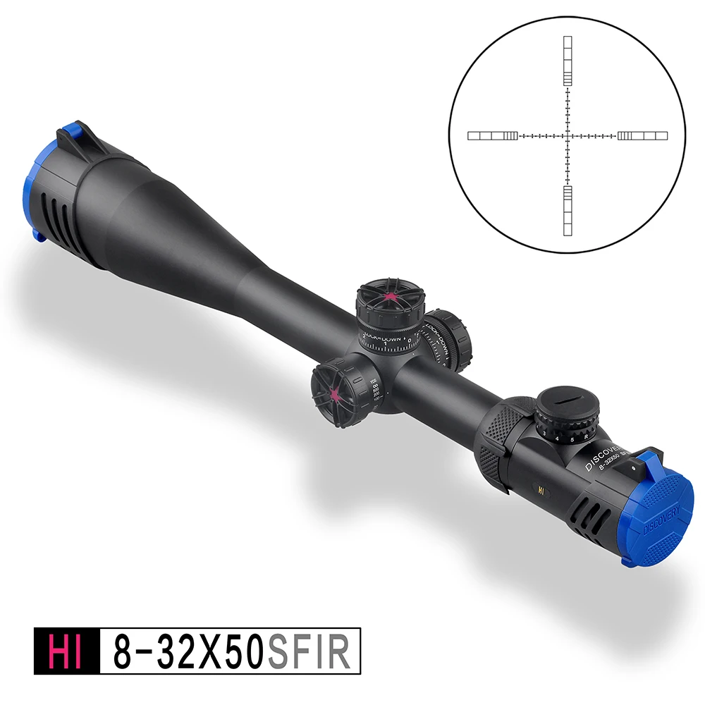 Veľké Zväčšenie Odbory Objav AHOJ 8-32X50SF a Osvetlené SFIR Riflescopes Dlhé vzdialenosti, Streľba s Bubble Level Indikátor