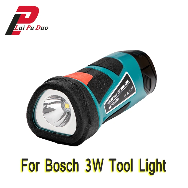 Vhodný pre Bosch vnútorné a vonkajšie 3W nástroj svetlo iluminátor Používa pre Bosch O 10,8 V lítium-iónová batéria BAT413A/BAT411/BAT412A