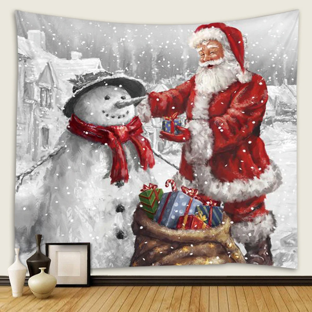 Vianočné Gobelín 4Size Stene Visí Veľká Textílie Dekor Santa Claus deka Yoga Mat Prikrývky Pláži Koberec Jogy vianočný Dekor