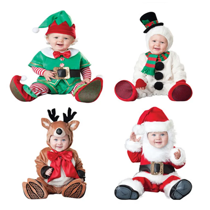Vianočný darček 2019 hot dieťa jumpsuit Santa Claus oblečenie, deti nohavice Infant boys dievčatá romper deti kostým