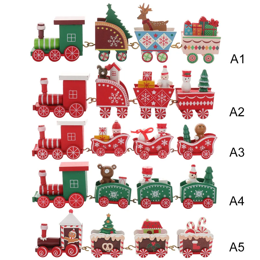 Vianočný vlak lakovaného dreva dieťa Slávnostnú atmosféru hračky, darčekové ozdoby Vianočné Dekorácie domov nový rok, Vianoce, Vlak Hračka darček