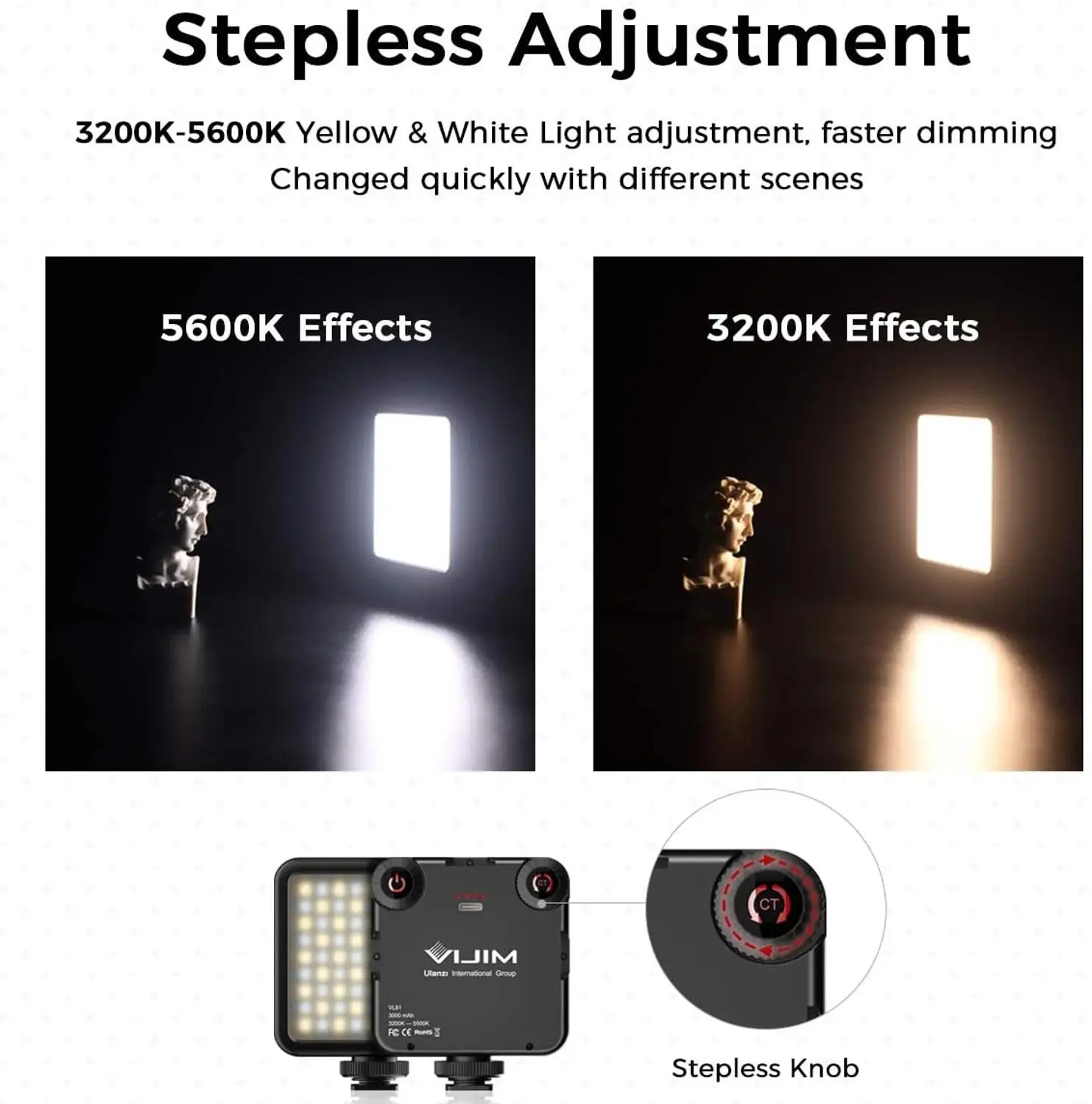 VIJIM VL81 3200-5600K 6.5 W LED Video Svetlo Mini Vlog Vyplniť Svetla pre Sony A6400 A6300 Rechargable Smartphone SLR ZRKADLOVKY