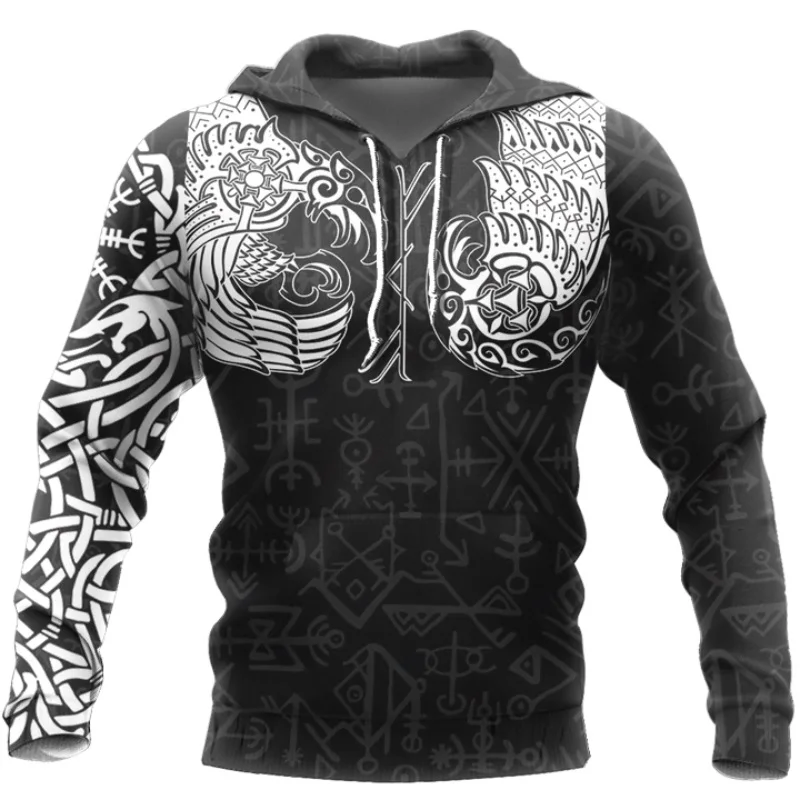 Viking Odin Tetovanie 3D Vytlačené Mužov hoodies Harajuku Módne Mikina s Kapucňou na Jeseň Unisex Ulici hoodie sudadera hombre WS-335