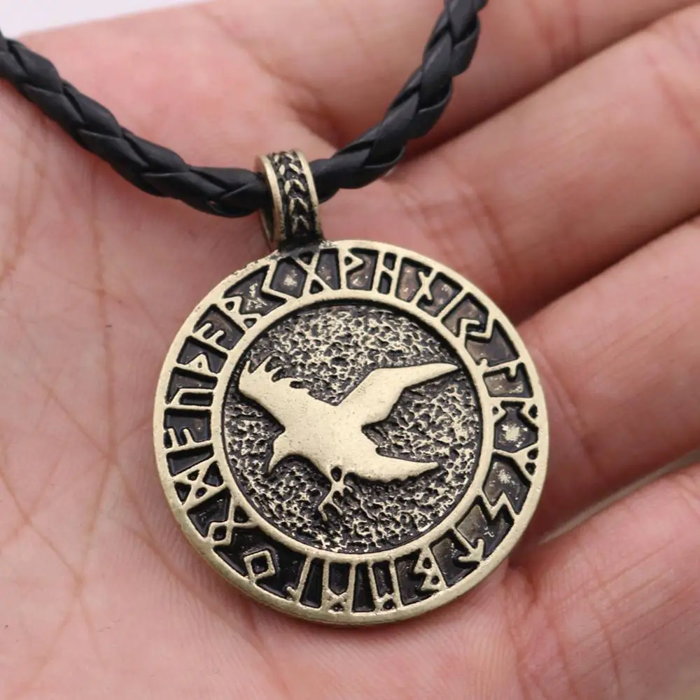 Viking Runy Odin Raven Talizman Amulet Vrana Šperky Vikingovia, Prívesky, Náhrdelníky Pre Dámske Pánske Elegantných Šperkov
