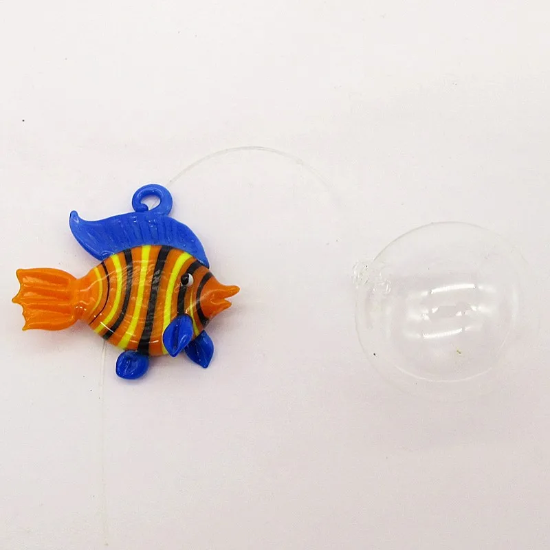 Vlastné ručne fúkané Murano sklo float tropické ryby Mini Figúrky akváriu dekorácie prívesok Príslušenstvo sklo zvierat socha