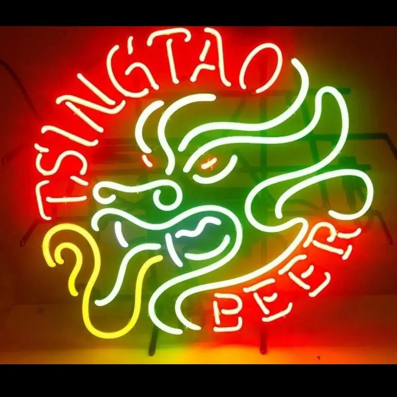 Vlastné Tsingtao Dragon Pivo, Sklo, Neónové Svetlo, Prihláste Sa Beer Bar