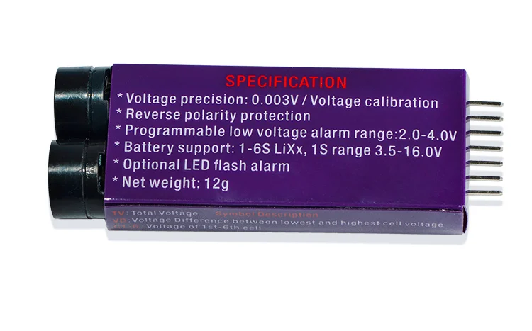 VM006 1-6 DC 3.0-27.0 V LiPo Batérie Presné 1mV Napätie Batérie Meter LCD (Liquid Crystal Display) Alarm