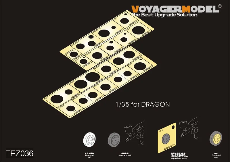 Voyager TEZ036 1/35 druhej svetovej VOJNY AFV Road Kolesá Stenciling Šablóny pre Dragon auta