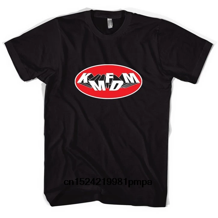 Vtipné Mužov Tričko Biele tričko Black Tee KMFDM Oválne Logo T-shirt Hip Hop Oblečenie Bavlna Krátky Rukáv Plus Veľkosť Top Čaj