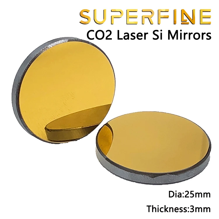 Vysoko kvalitné pozlátené Si kremíka reflexné zrkadlo dia 25 mm hrúbka 3 mm pre CO2 laserové rytie stroj na rezanie