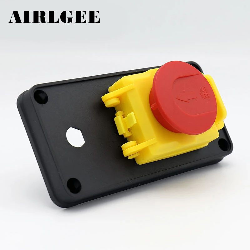 Vysoko Kvalitné Žltý Kryt Proti touch 4 Pin Elektromagnetické Tiesňové Tlačidlo Prepnúť KJD18-4 výpadku Spínač ochrany
