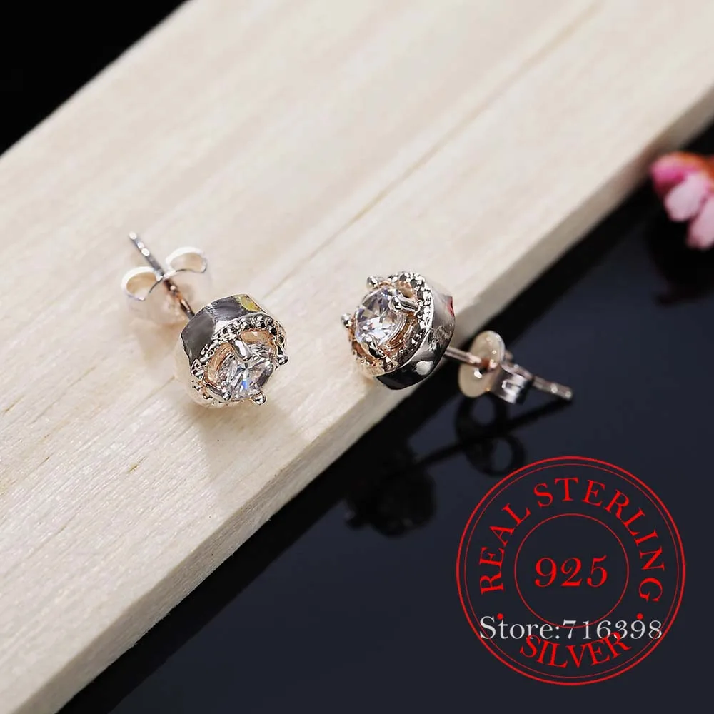 Vysoká Kvalita 925 Sterling Silver Ženy Šperky kórejský Striebro Roztomilý Crystal Stud Ucho Náušnice pre Ženy 2020 Svadobné Party Darček