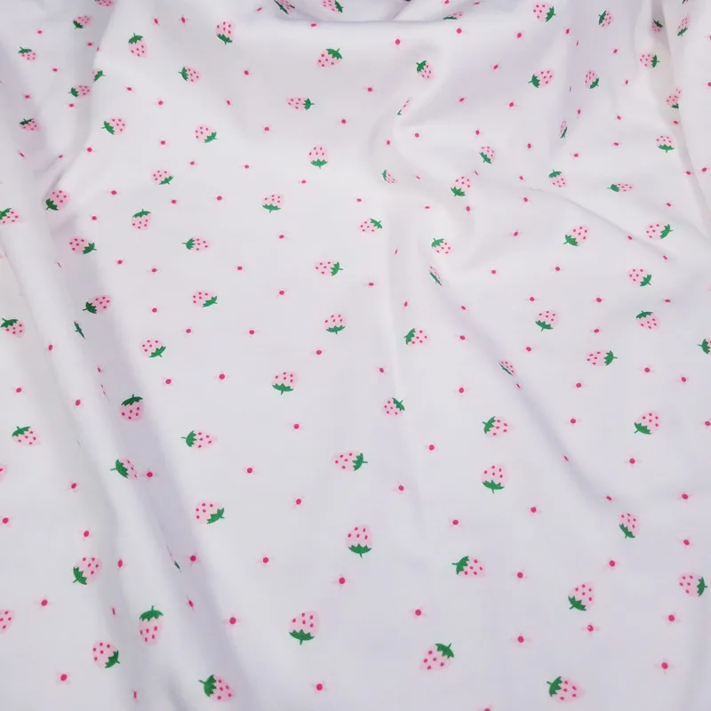 Vytlačené Jahoda Česanej Bavlnenej Tkaniny na polovicu meter pre KUTILOV, detské oblečenie, takže Jersey textílie 50*170cm