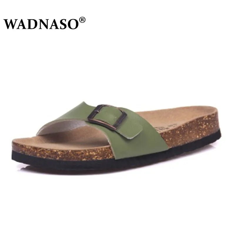 WADNASO Plus Veľkosť 35-45 Lete Korku Papuče, Sandále 2019 Nové Mužov Bežné Pláž Double Pracky Vytlačené Pošmyknúť na Listy Ploché Topánky