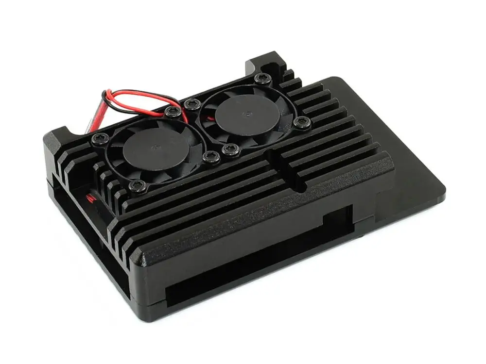 Waveshare Hliníkovej Zliatiny Prípade pre Raspberry Pi 4 Model B Black Zbroji s Dual Chladenie Ventilátory