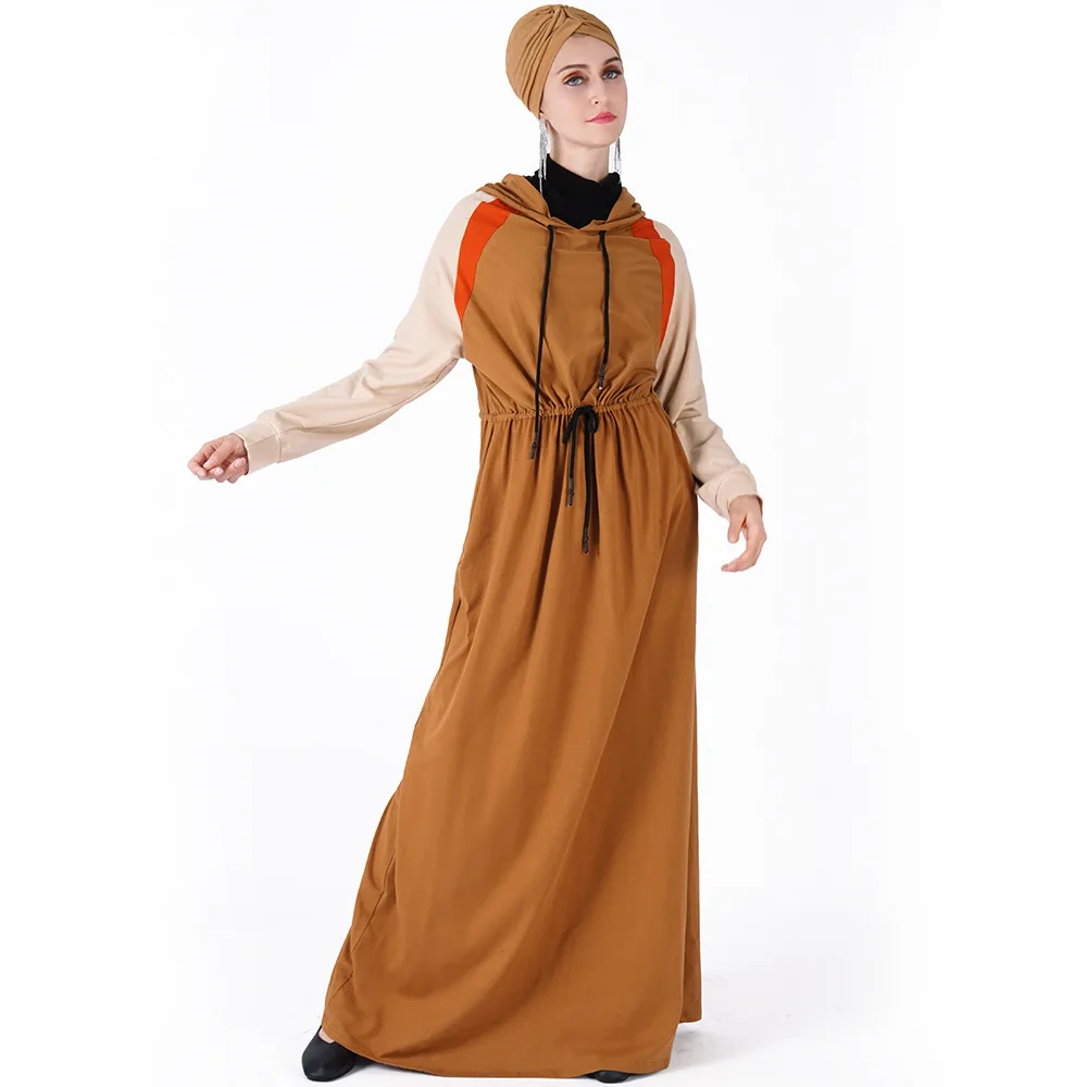 WEPBEL Ležérne Športové Oblečenie Patchwork Voľné Big Swing Islamské Oblečenie Šaty Módne Ženy Moslimských Dlhý Rukáv Šaty