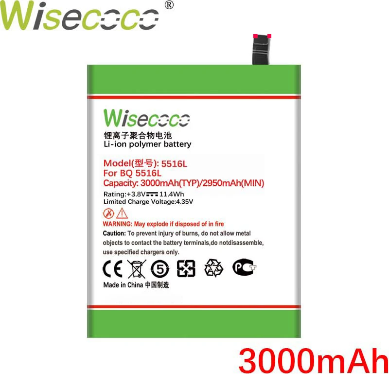 WISECOCO 3000mAh 5516L Batérie Pre BQ 5516L Mobilný Telefón Na Sklade, Kvalitné Batérie+Sledovacie Číslo